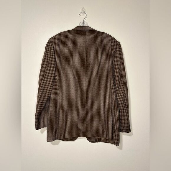 Ermenegildo Zegna Brown houndstooth Preppy Wool Cashmere Sportcoat Blazer Sz 52 - Picture 5 of 9